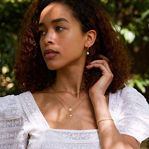 SOFYBJA Dainty Tiny 18K Gold St Benedict Medals Layered Cross Necklace for Women Delicate Simple Cute Coin Pendant Statement Double Layering Chain Necklaces Evil Protection Religious Jewelry Catholic Gifts - Image 4