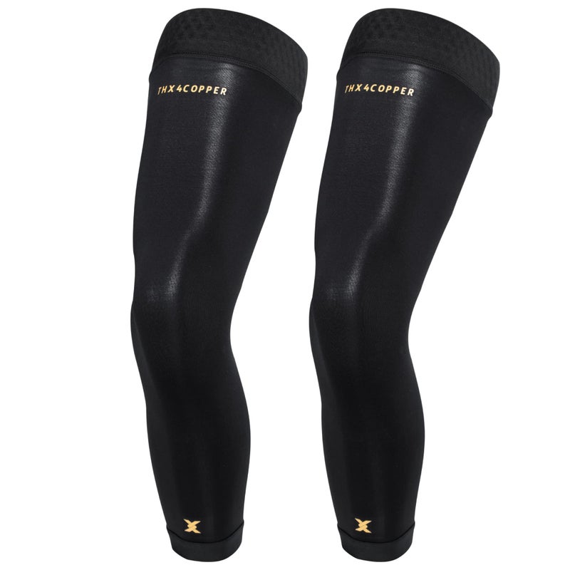 Thx4Copper Full Leg Compression Sleeves  Anti Slip Long Leg Knee Stabilizer Brace  Knee Thigh Calf Support For Running Basketball Cycling Football  Leg Protection Knee Pain Relief Arthritis Recovery Men & Women(Pair) - Image 1