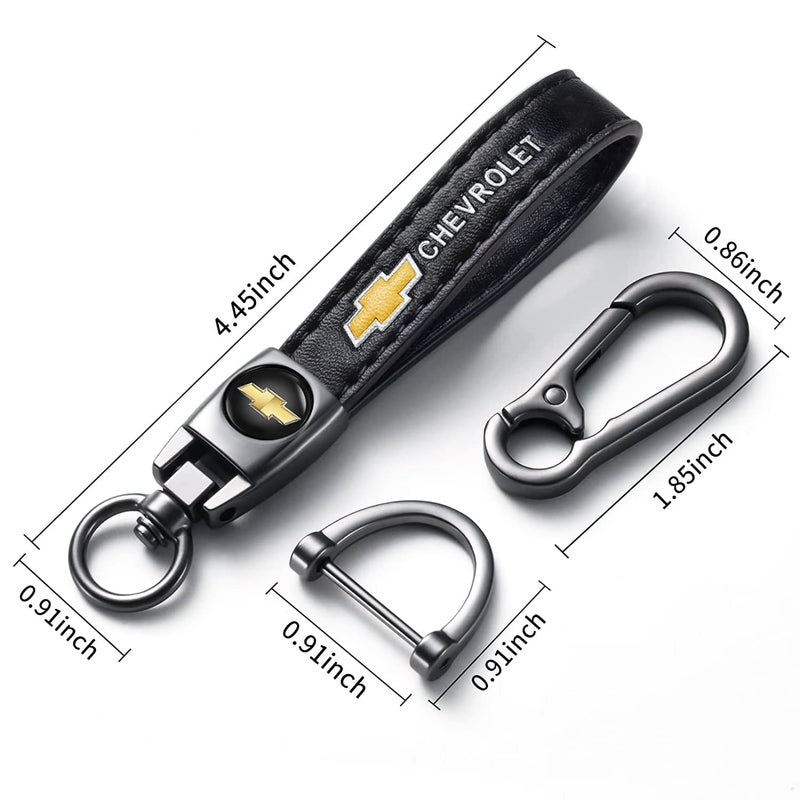 TACOMA Genuine Leather Car Keychain Fit for Chevy Malibu Camaro Trax Traverse Sonic Cruze Volt Equinox Spark Key Chain for Men and Women Family Present Key Ring Accessories(Black) - Image 5