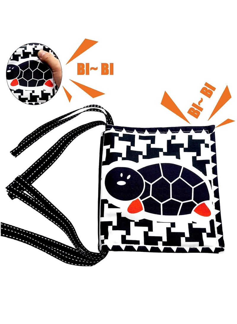 Infant Tummy Time Baby Toys Black and White High Contrast Baby Book for Newborns 0-3 Months Baby Early Education Sensory Toys Soft Washable Cloth Book Crib Toy Can Be Bitten and Tear - Image 3