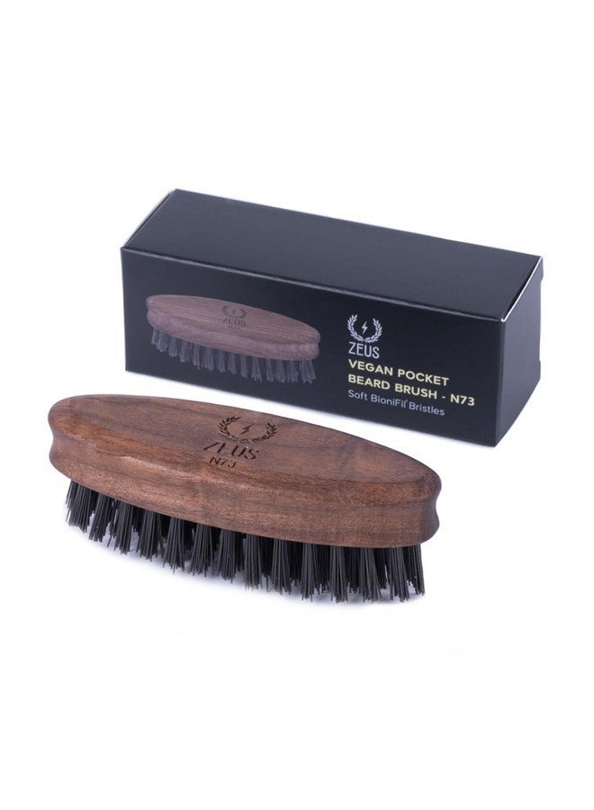 Zeus Vegan Pocket Beard Brush, Soft Bristle & Animal-Free Grooming Brush For Taming & Styling Beard - Made In Germany (N73) - Image 1