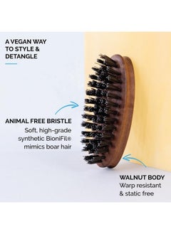 Zeus Vegan Pocket Beard Brush, Soft Bristle & Animal-Free Grooming Brush For Taming & Styling Beard - Made In Germany (N73)  - Image 2