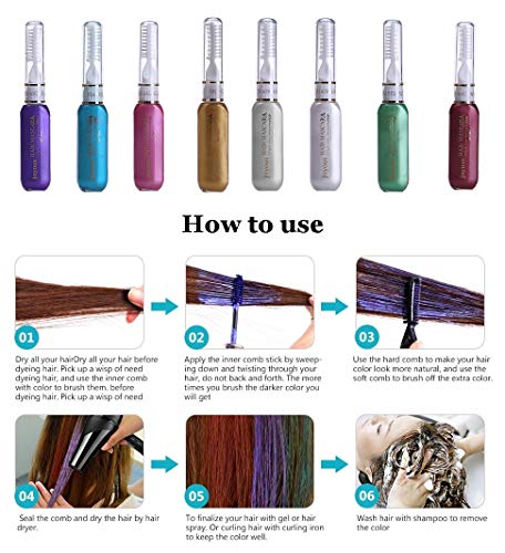 Joyous Professional Temporary Hair Mascara Hair Chalk Hair Color Stick Salon Diy Hair Dye(Green) - Image 4