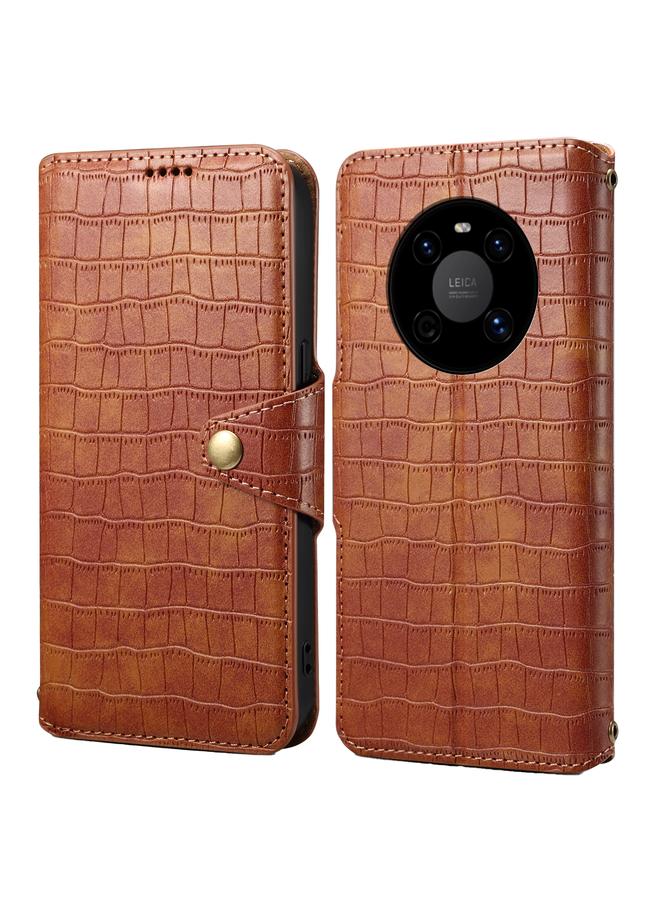 Case For Huawei Mate 40 Crocodile Texture Oil Edge Leather Phone Case