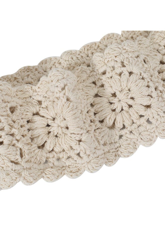 ZLYC Women Headband Handmade Crochet Knit Boho Flower Hair Bands (Crochet White)  - Image 4