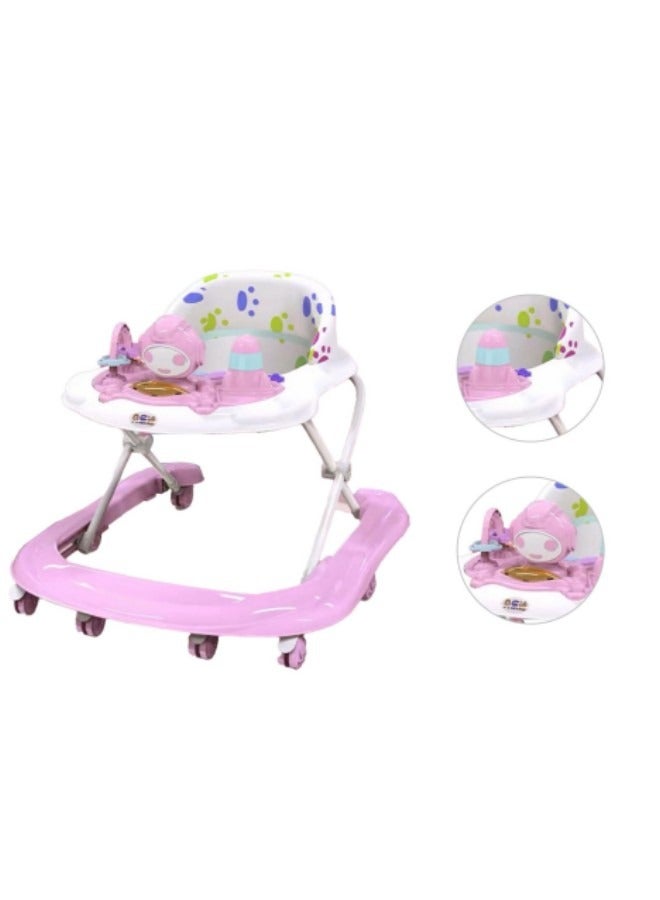 GGEROU Baby Walker Foldable Adjustable Safety Learning Walker With Music,Pink - Image 5