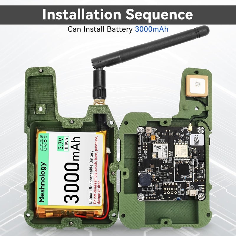 لوحة Wio Tracker L1 مع بطارية 3000 مللي أمبير ومجموعة العلبة - مجموعة وحدة Wio SX1262 nRF52840 لـ AR Duino Meshtastic LoRa، بلوتوث 5.0، GPS GNSS شاشة OLED 1.3 بوصة، بطارية Type-C، شحن شمسي (N37، أخضر) - Image 2
