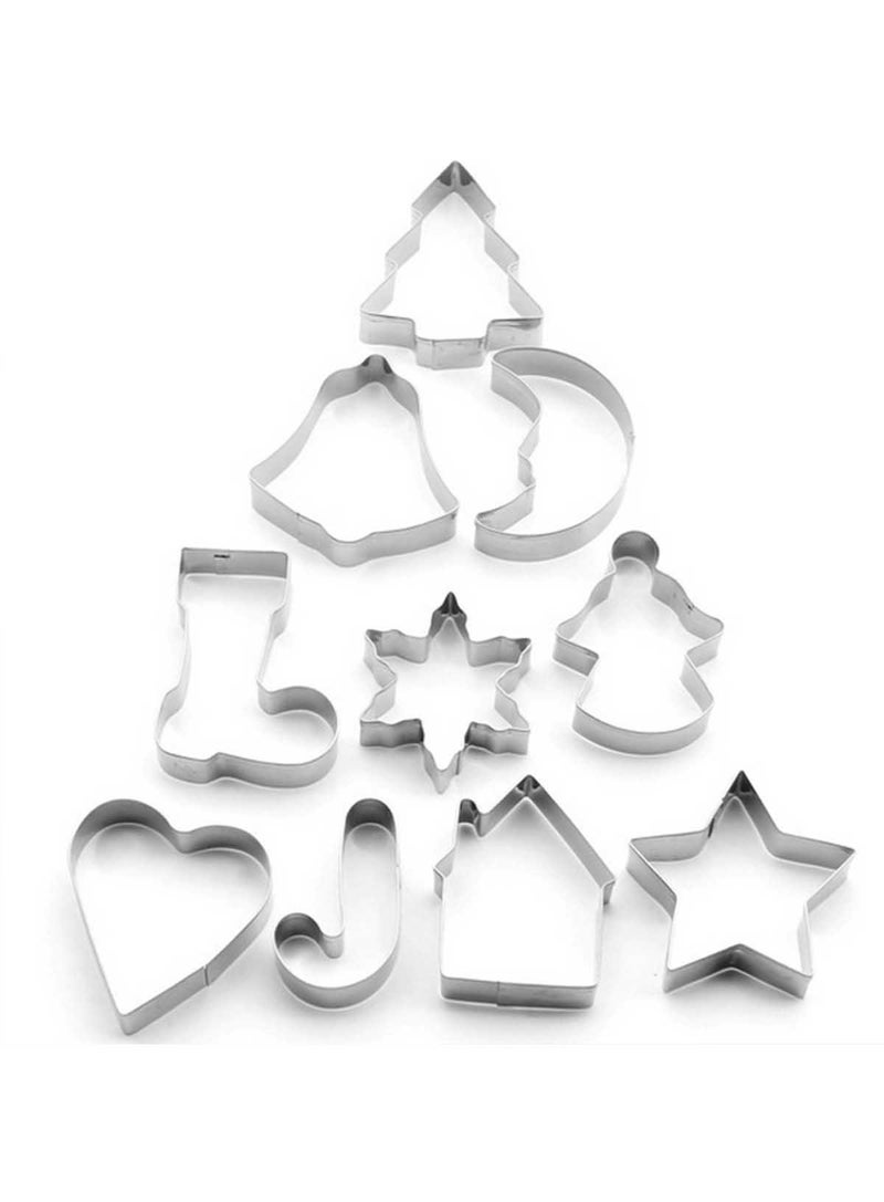 Cake Decor 10 Pcs Christmas Cookies Cutter Bakeware Mould Biscuit Mould Set Sugar Arts Fondant Cake Decoration Tools - Image 4