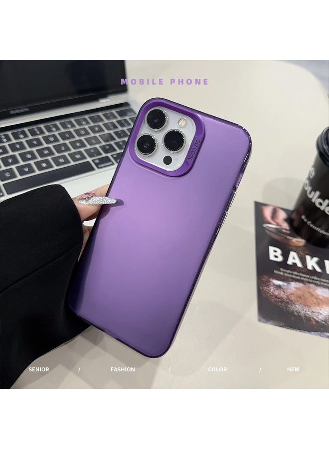 NIBEMINENT Aurora Laser Protective TPU Case Cover For iPhone 15 Pro Max, Silver Purple