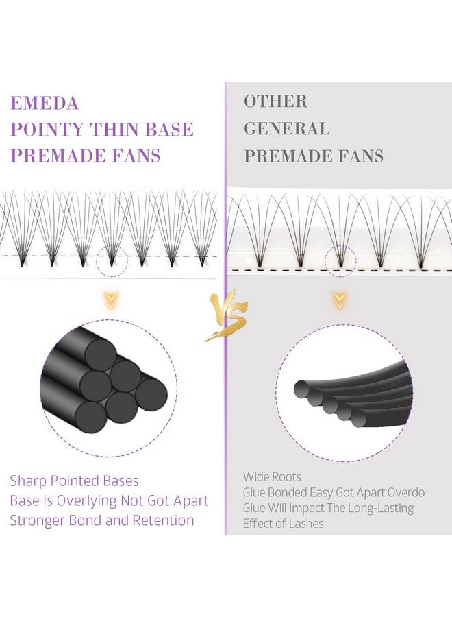 EMEDA 180 Fans Premade Fans Eyelash Extensions Pointy Base Thin Base 8D Stable C Curl Premade Lash Extensions Fans Pre Fanned Volume Lash Extensions (8D 0.07 C Mix 814Mm) - Image 2