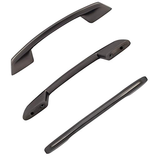 Atom 6 inch Zinc Cabinet Pull Handle | Black Matt Finish | Main Door Handle for Home Interiors | Furniture Bar 545 | Pack of 20 - Image 2