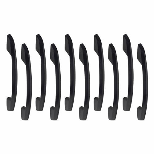 Atom 6 inch Zinc Cabinet Pull Handle | Black Matt Finish | Main Door Handle for Home Interiors | Furniture Bar 545 | Pack of 20 - Image 1