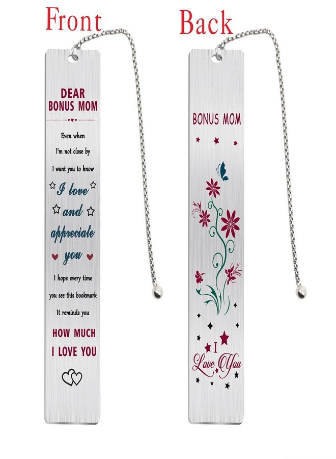 Jzxwan Bonus Mom Bookmark, Love and Thank You Step Mom Birthday Gifts - Image 2
