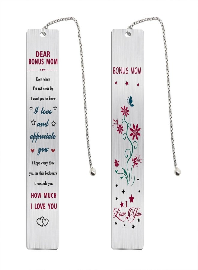 Jzxwan Bonus Mom Bookmark, Love and Thank You Step Mom Birthday Gifts - Image 1