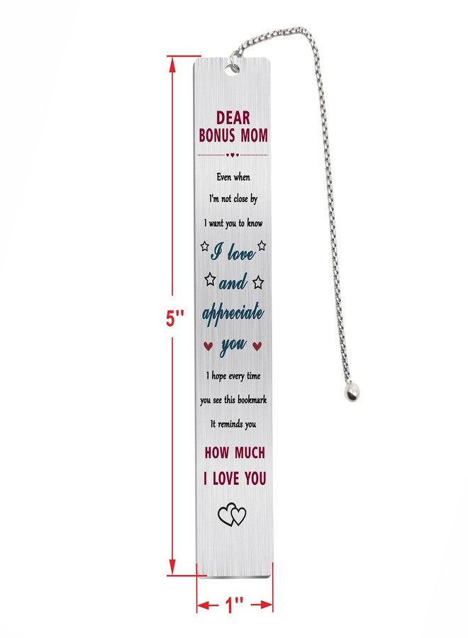 Jzxwan Bonus Mom Bookmark, Love and Thank You Step Mom Birthday Gifts - Image 3