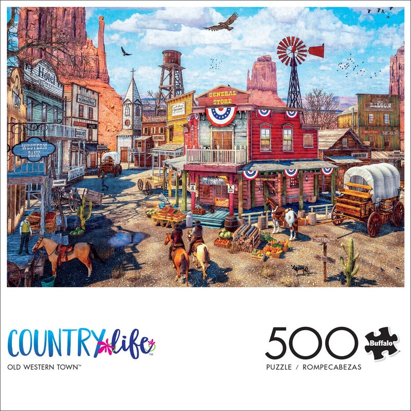 Buffalo Games - Dominic Davison - Old Western Town - 500 Piece Jigsaw Puzzle For Adults -Challenging Puzzle Perfect for Game Nights - Finished Puzzle Size is 21.25 x 15.00 - Image 2