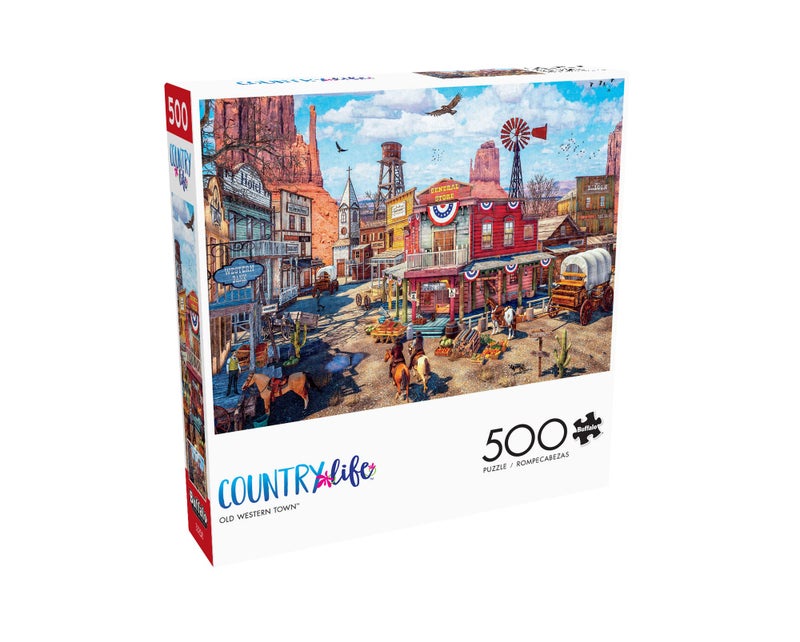 Buffalo Games - Dominic Davison - Old Western Town - 500 Piece Jigsaw Puzzle For Adults -Challenging Puzzle Perfect for Game Nights - Finished Puzzle Size is 21.25 x 15.00 - Image 3