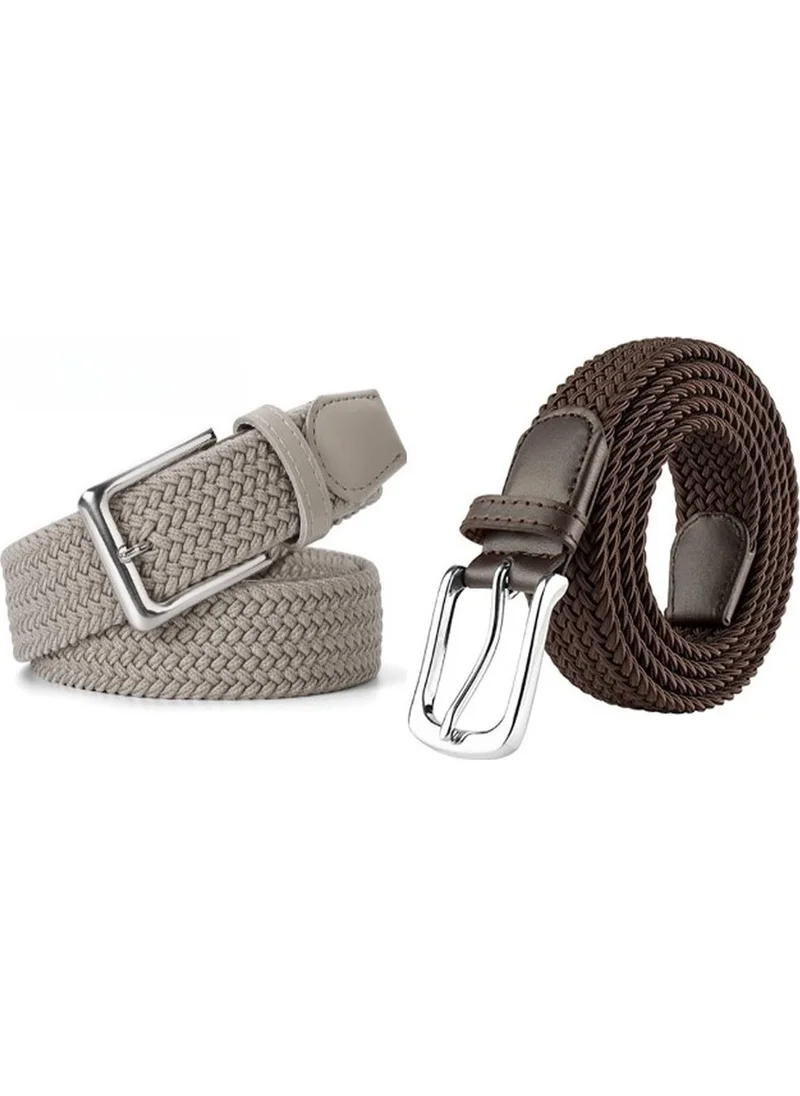 Deribond 2 Pieces Woven Braided Elastic Belt