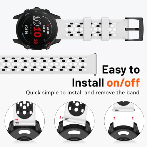 MYSNBKN Compatible with Garmin Forerunner 265 Replacement Band,Quick Release 22mm Watch Band for Forerunner 255,Vivoactive 4,Venu 2,Venu 3 Smartwatch - Image 3