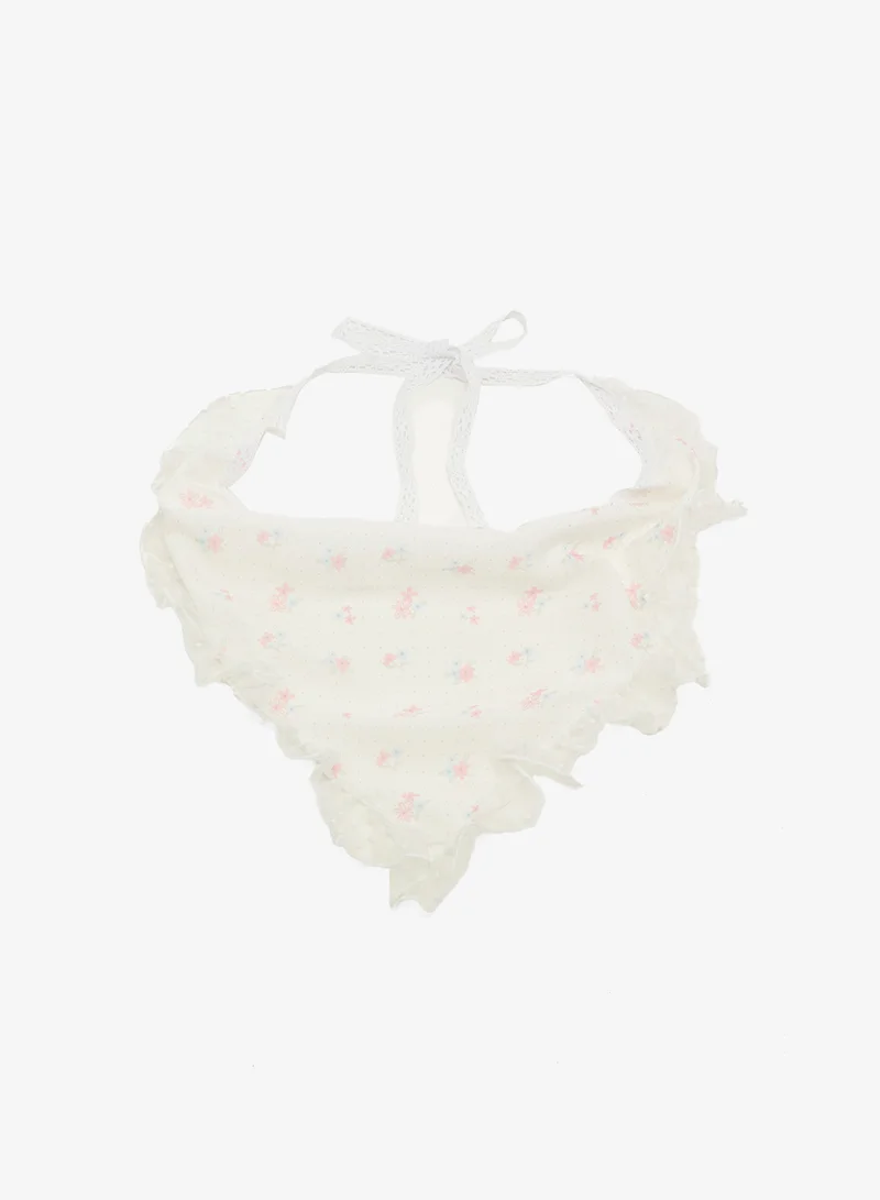 جينجر Ditsy Floral Tie Up Scarf