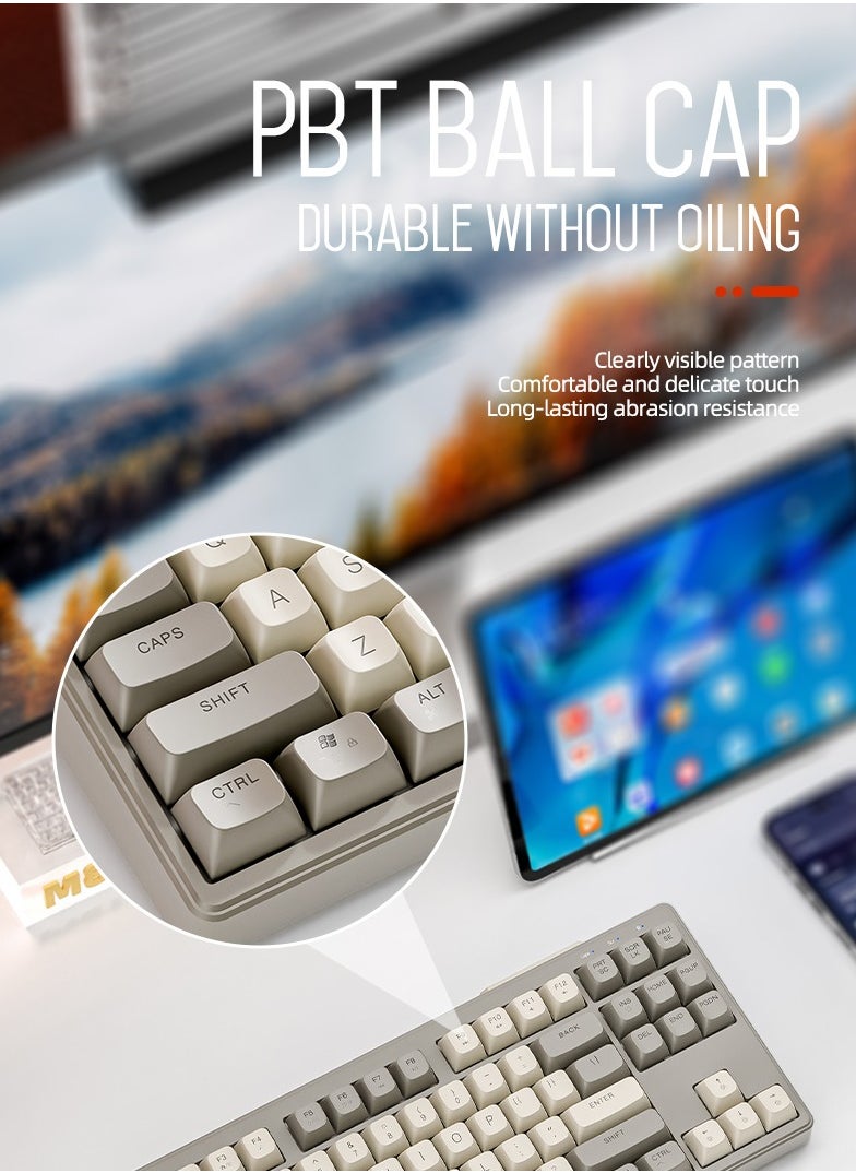 M87 Bluetooth Gaming Keyboard, 2.4G Dual Mode Connection, PBT Ball Cap, Rainbow Light, Suitable for Computers, Laptops, and Mac - pzsku/ZD6B262699EE33ACB86D9Z/45/_/1716888173/6c9e18d8-8b1a-44a2-bbaa-278701ccc3ac