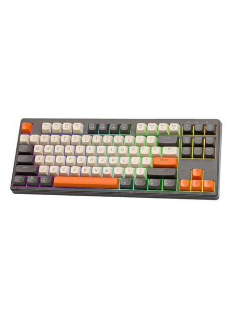 M87 Bluetooth Gaming Keyboard, 2.4G Dual Mode Connection, PBT Ball Cap, Rainbow Light, Suitable for Computers, Laptops, and Mac