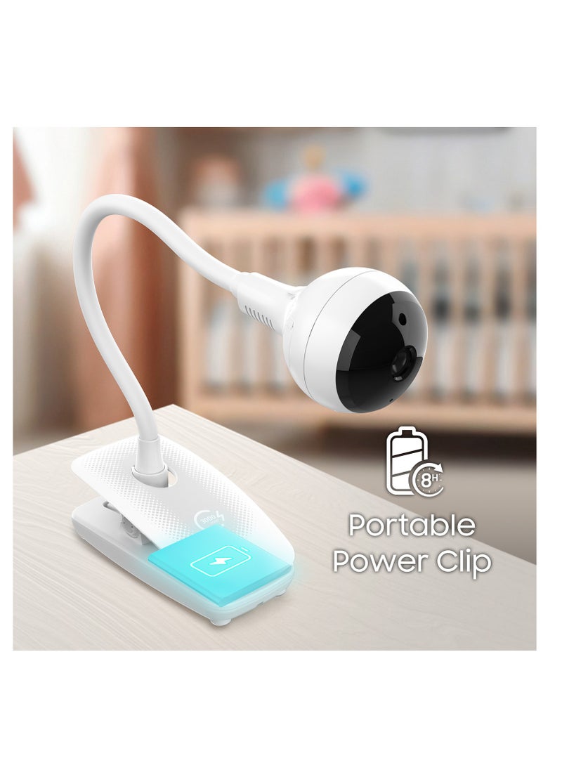Chillax CHILLAX Giraffe Pro Portable Baby Monitor–Video Baby Monitor for Travel with Battery Base Stand,HD 1080p Camera and 5”Screen, Privacy Protection WiFi ON-Off Switch, Gooseneck Design, Night Vision  - Image 2