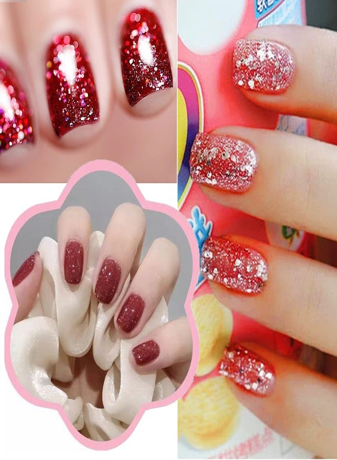 Rosarden طلاء أظافر جل لامع أحمر - يجف بسرعة، جليتر سميك، 14 مل - Image 5