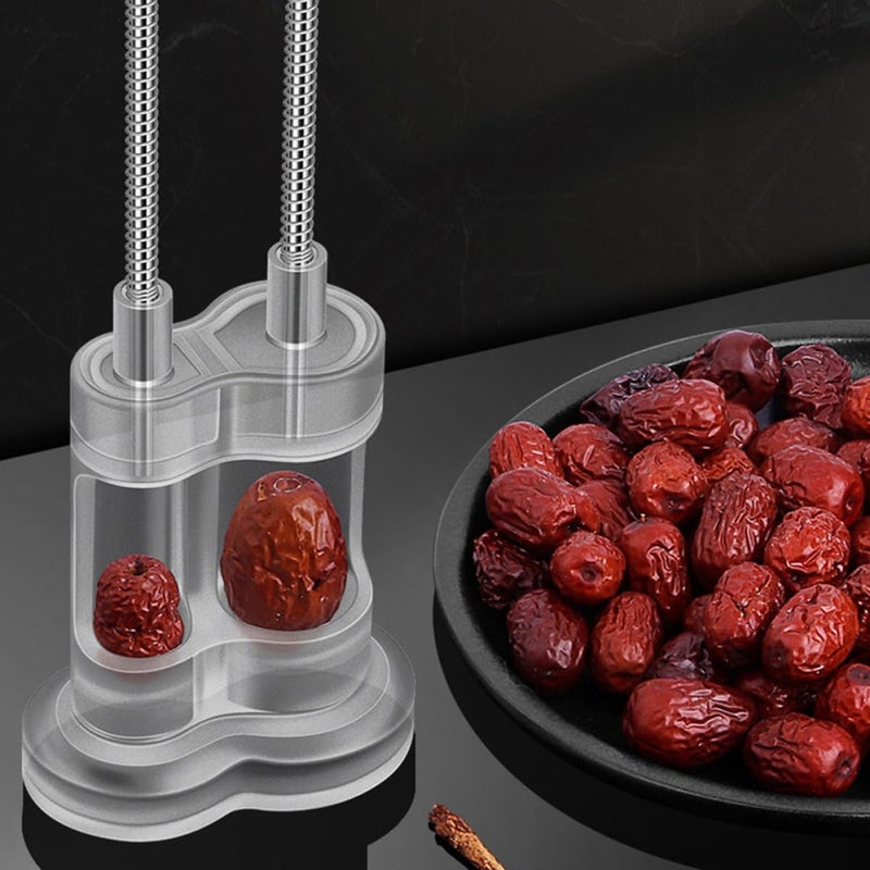 Stainless Steel Dual-hole Cherry Pitter Manual Red Date Core Remover Fruit Pitter Kitchen Tool Portable Core Removing Gadget for Home and Travel - Image 4