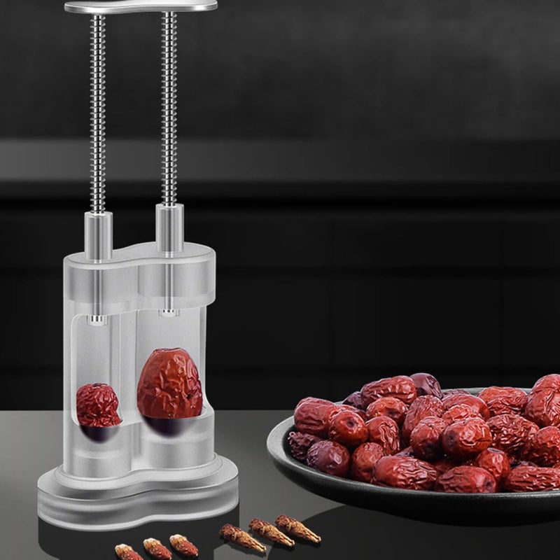 Stainless Steel Dual-hole Cherry Pitter Manual Red Date Core Remover Fruit Pitter Kitchen Tool Portable Core Removing Gadget for Home and Travel - Image 5