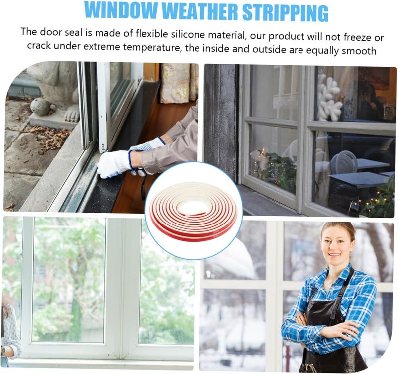 ABOOFAN Thick Door Weather Stripping 6m Door Insulation Strip Foam Insulation Tape Perforated for Sound Reduction - Image 3
