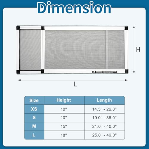 Yoochee Expandable Window Screen, 2 Pack Adjustable Window Screen(18" H x 25" - 49" W) - Large Replacement Window Screens with Frame, Durable Replacement Screen for Window - Image 4