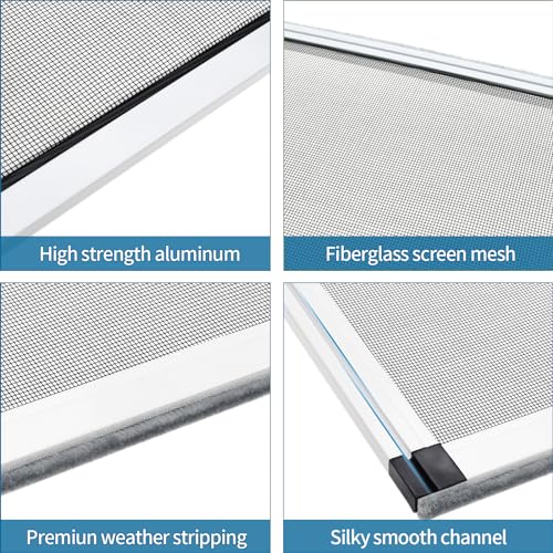 Yoochee Expandable Window Screen, 2 Pack Adjustable Window Screen(18" H x 25" - 49" W) - Large Replacement Window Screens with Frame, Durable Replacement Screen for Window - Image 5