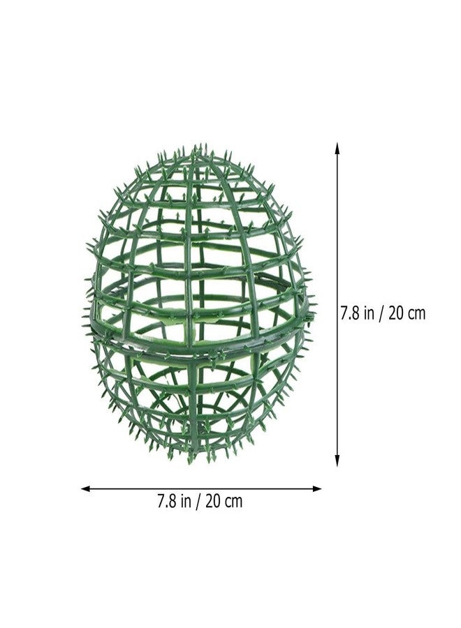 Amosfun 2Pcs Topiary Ball Frames 7.87 Inch Plastic Flower Arrangement Ball Stand Decorative Grass Cage for Garden Wedding Party Home Decor - Image 2
