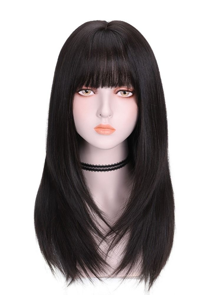 إستيل أنثى شعر طويل واقعي طبيعي كامل القبعات شعر طويل مستقيم الهواء الدوي شعر مستعار منفوش صافي أحمر الشعر مجموعة - Image 1