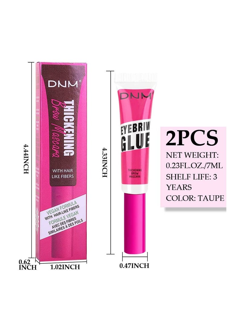 Generic Brow Mascara, Brow Fast Sculpt, Waterproof, Transfer-proof, Brush to Fill in Eyebrows And Cover Gray Hairs, Cruelty Free, Light Medium Brown, 2 Pack, 09 transparent brow glue  - Image 5