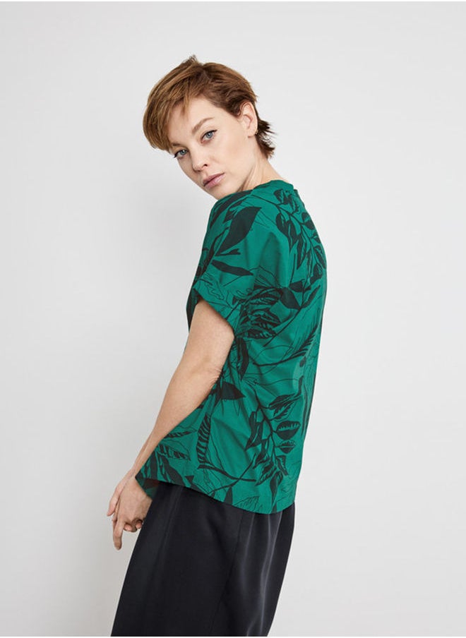 GERRY WEBER - 1/2-sleeve blouse with a leaf print - Image 1