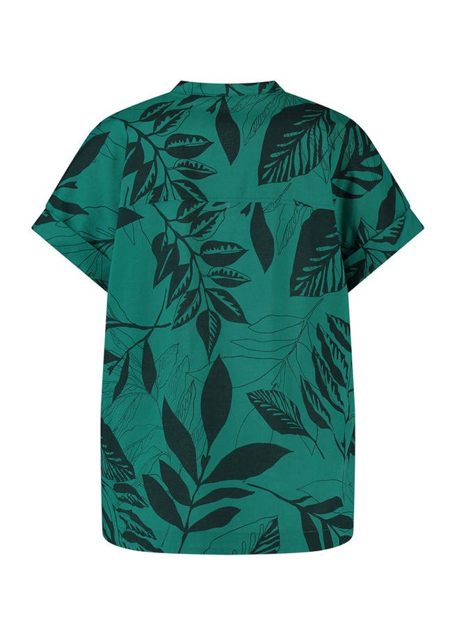 GERRY WEBER - 1/2-sleeve blouse with a leaf print - Image 1