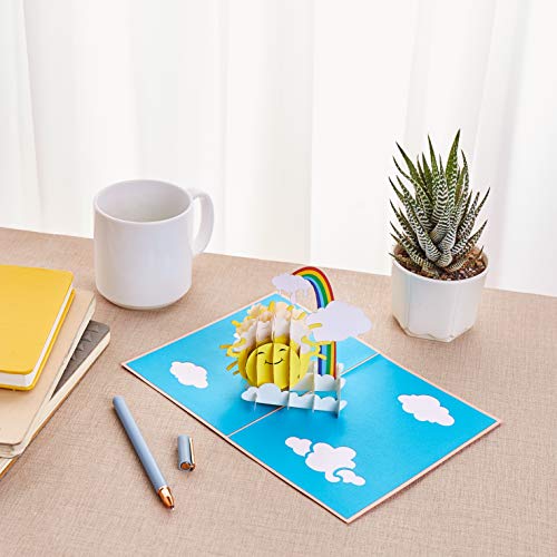 Rykamia Pop Up Card, Sunshine Greeting Card, Multi-purpose Occasion, Blank Inside, 5x7 inches, Modern Style, Yellow & Orange, Cartoon Pattern, Pop-Up Feature - Image 2