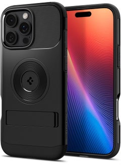 Spigen غطاء حماية Slim Armor Magfit لهاتف iPhone 16 Pro Max MagSafe مع حامل (2024) - أسود  - Image 1