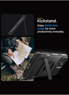 Spigen غطاء حماية Slim Armor Magfit لهاتف iPhone 16 Pro Max MagSafe مع حامل (2024) - أسود  - Image 3
