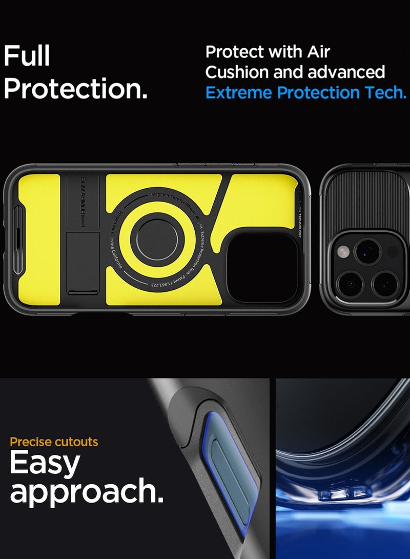 Spigen Slim Armor Magfit for iPhone 16 Pro Max Case Cover MagSafe with Kickstand (2024) - Black - Image 4