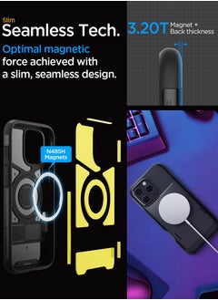 Spigen غطاء حماية Slim Armor Magfit لهاتف iPhone 16 Pro Max MagSafe مع حامل (2024) - أسود  - Image 5