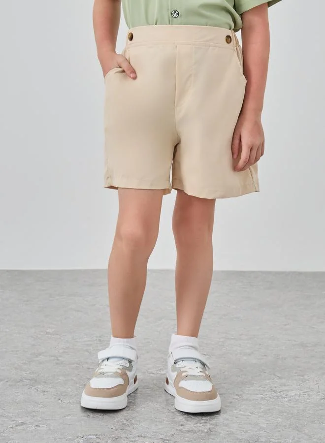 Take Two Take Two Button Front Bow Detail Shirt and Shorts Set
