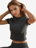 HICCUP Slim Fit Knitted Crop Blouse