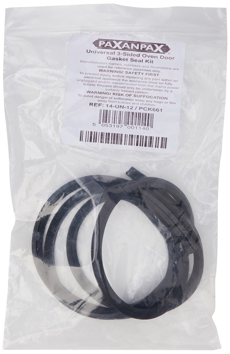 Paxanpax PCK661 Universal 3-Sided Silicone Rubber Oven Door Gasket Seal Kit - Image 1