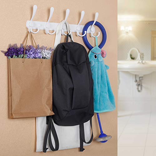 WEBI Coat Rack Wall Mount,Coat Hooks Wall Mounted,Coat Hanger Wall,Hook Rack Rail,Wall Coat Rack with Hooks for Hanging Jacket,Clothes,White - Image 4