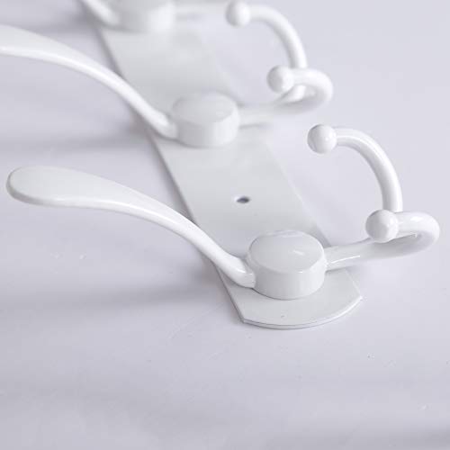 WEBI Coat Rack Wall Mount,Coat Hooks Wall Mounted,Coat Hanger Wall,Hook Rack Rail,Wall Coat Rack with Hooks for Hanging Jacket,Clothes,White - Image 3