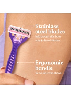 BOMBAE Razor For Women, Pack Of 6 | Hair Remover For Women, Body Razor For Women | Women Razor With Aloe Vera And Vitamin E | 3-Blade Shaving Razor For Women  - Image 5