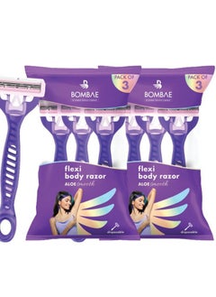 BOMBAE Razor For Women, Pack Of 6 | Hair Remover For Women, Body Razor For Women | Women Razor With Aloe Vera And Vitamin E | 3-Blade Shaving Razor For Women  - Image 1